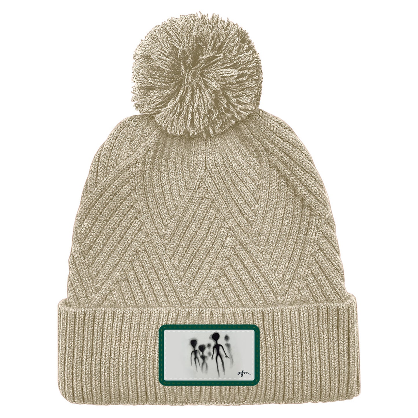 Aliens Bridger Textured Cuffed Beanie in Alabaster Heather