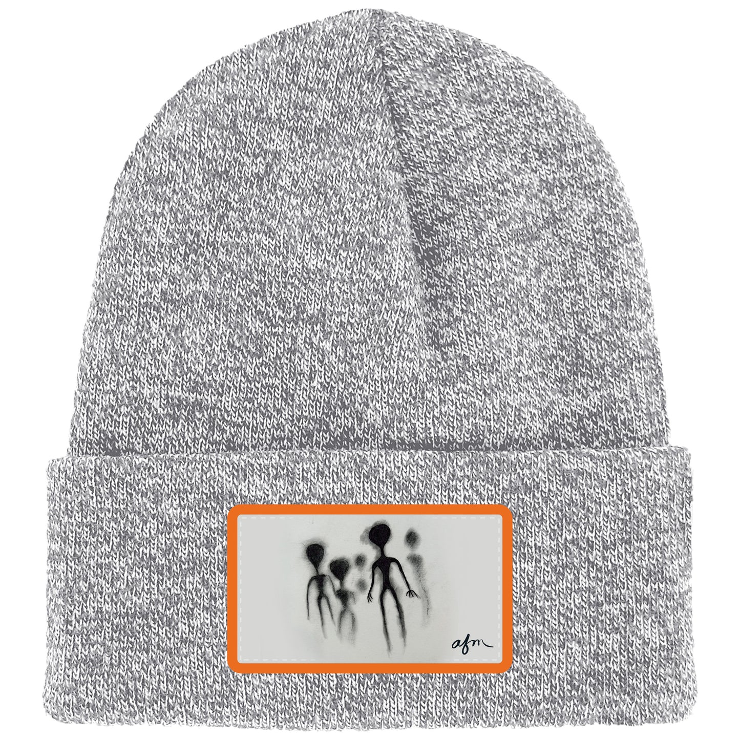 Aliens Cuffed Beanie in Marled Grey