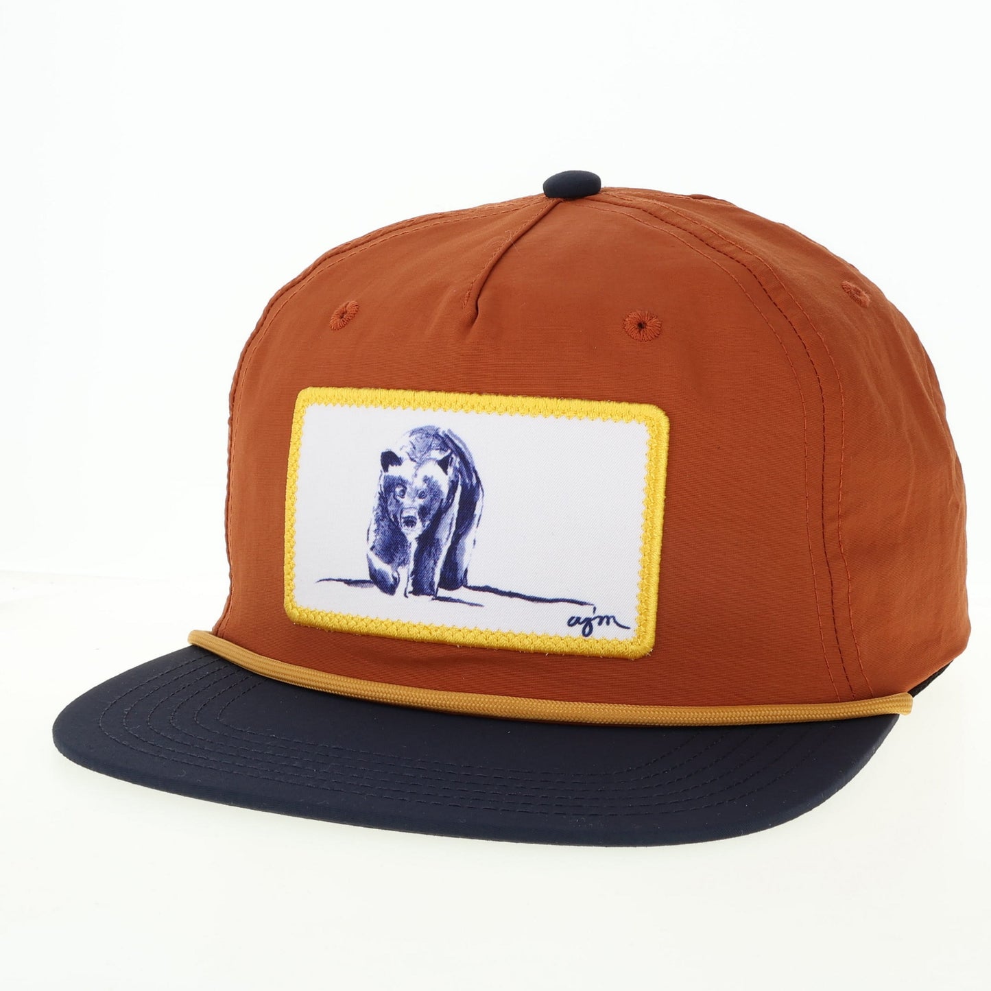 Bear CHILL Hat in Rust/Navy with Rope