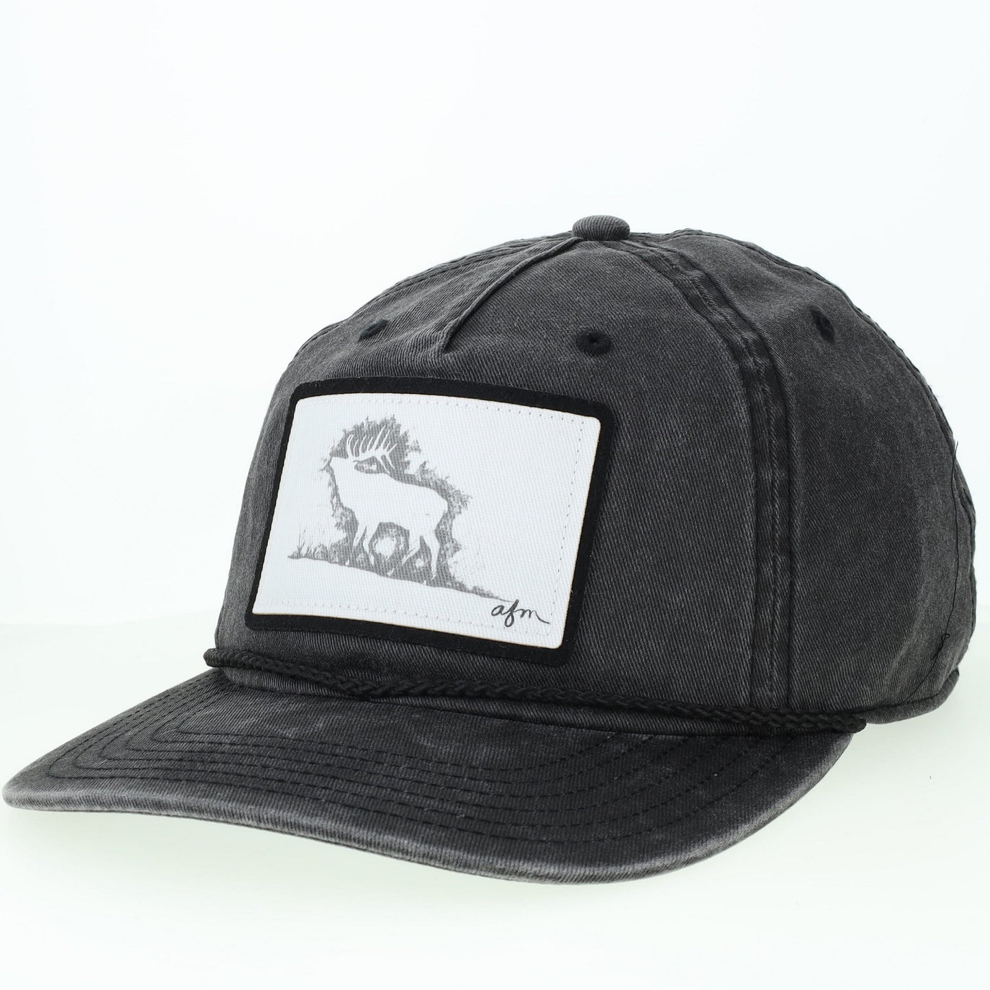 Bull Elk SKULLY in Black with Rope
