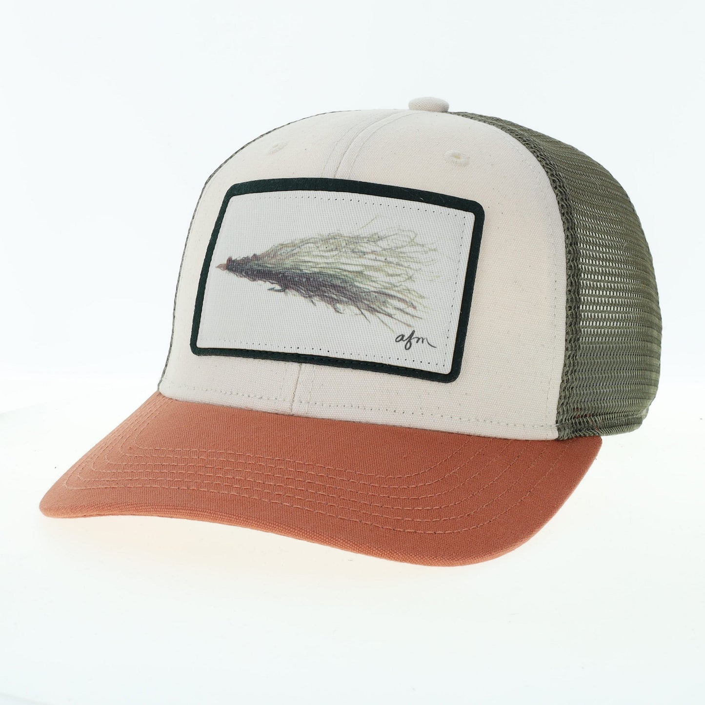 Clouser Minnow Mid-Pro Trucker Hat in Stone/Bronze/L. Olive