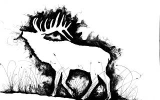 Bull Elk SKULLY in Black with Rope