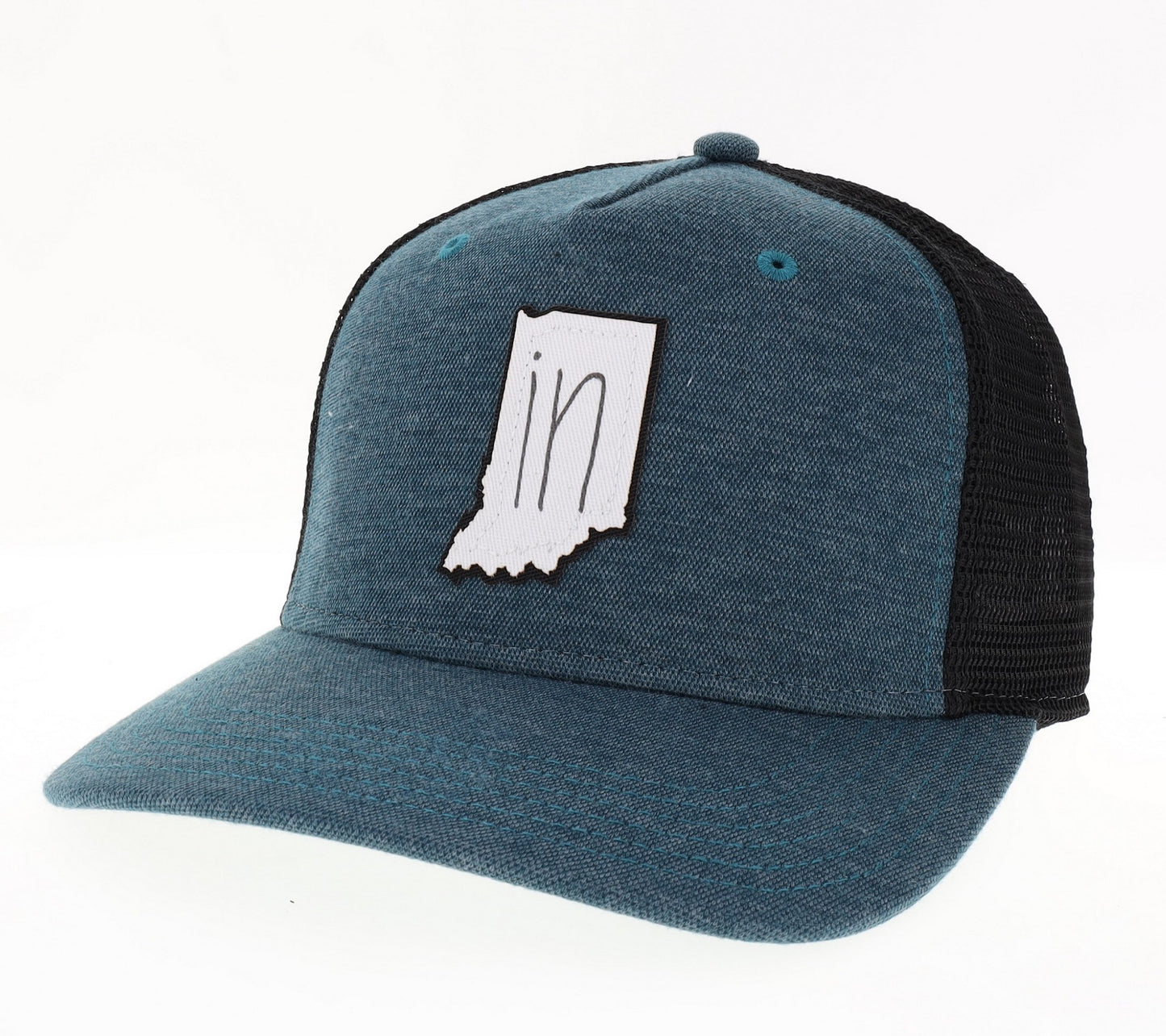Indiana Roadie Trucker Hat in Marine Blue/Black