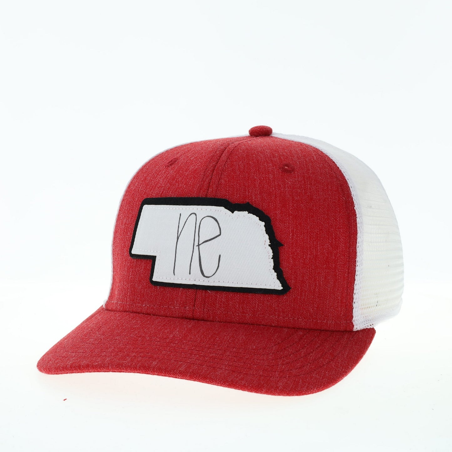 Nebraska Mid-Pro Trucker Hat in Melange Scarlet/White