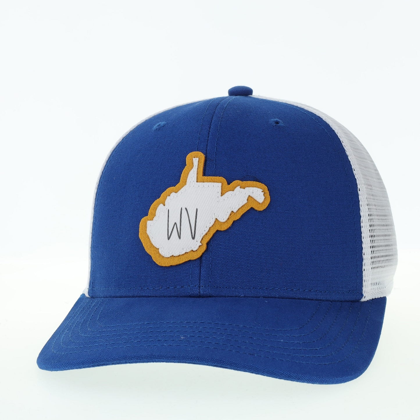 West Virginia Mid-Pro Snapback Trucker Royal/White