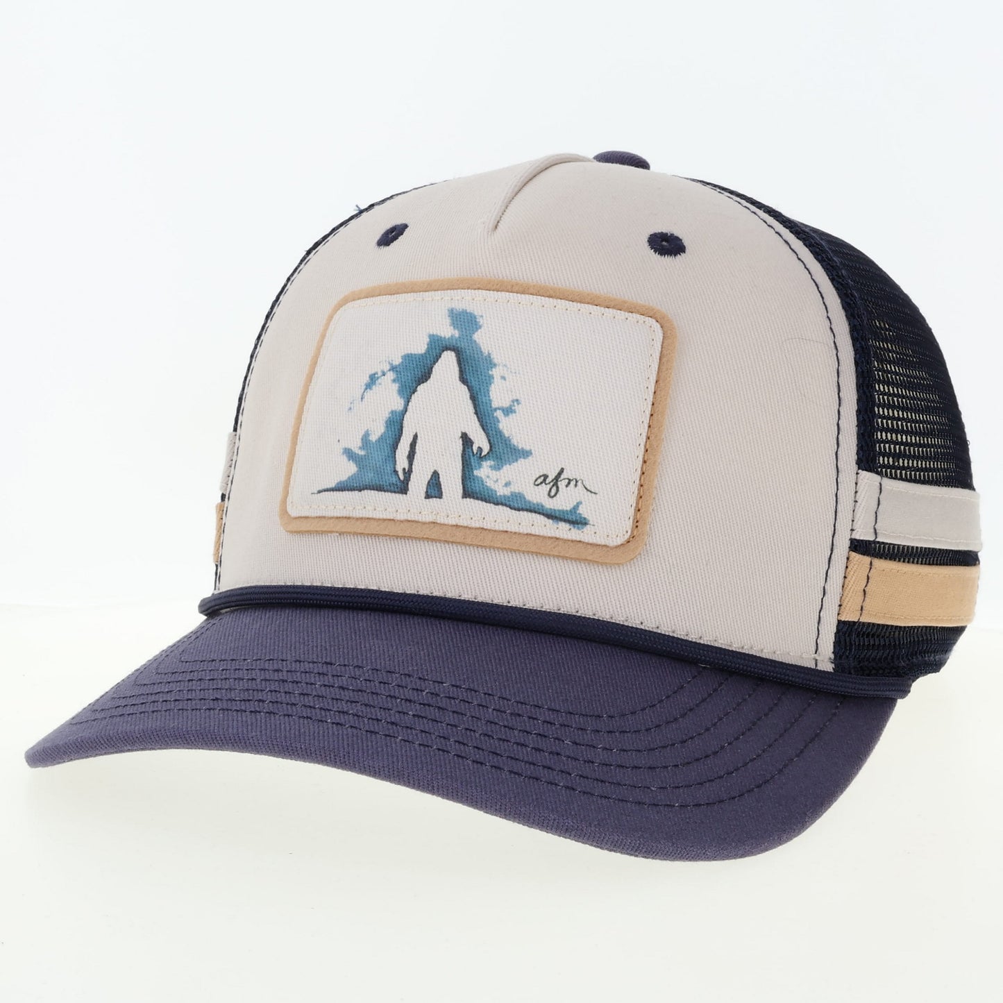Yeti 2 Bar Mid-Pro Trucker Hat in Stone/Slate Blue/Straw