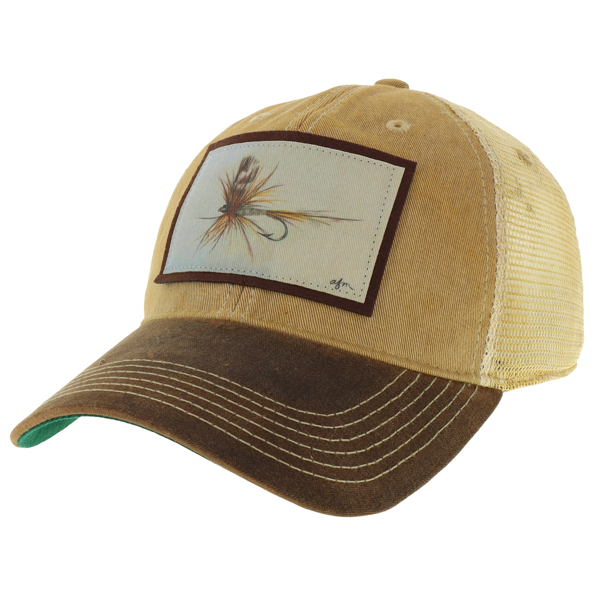 Adams Fly Waxed Cotton Trucker Hat in Khaki/Brown – Aisling