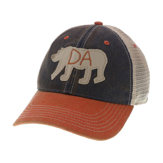 Da Bear® Old Favorite Trucker Hat in Navy/Orange