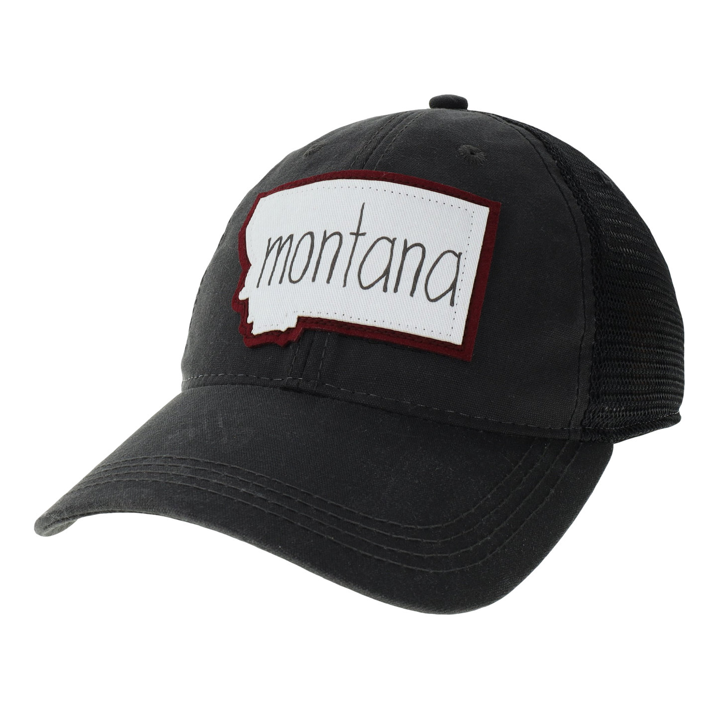 Montana Waxed Trucker Hat in Charcoal/Black
