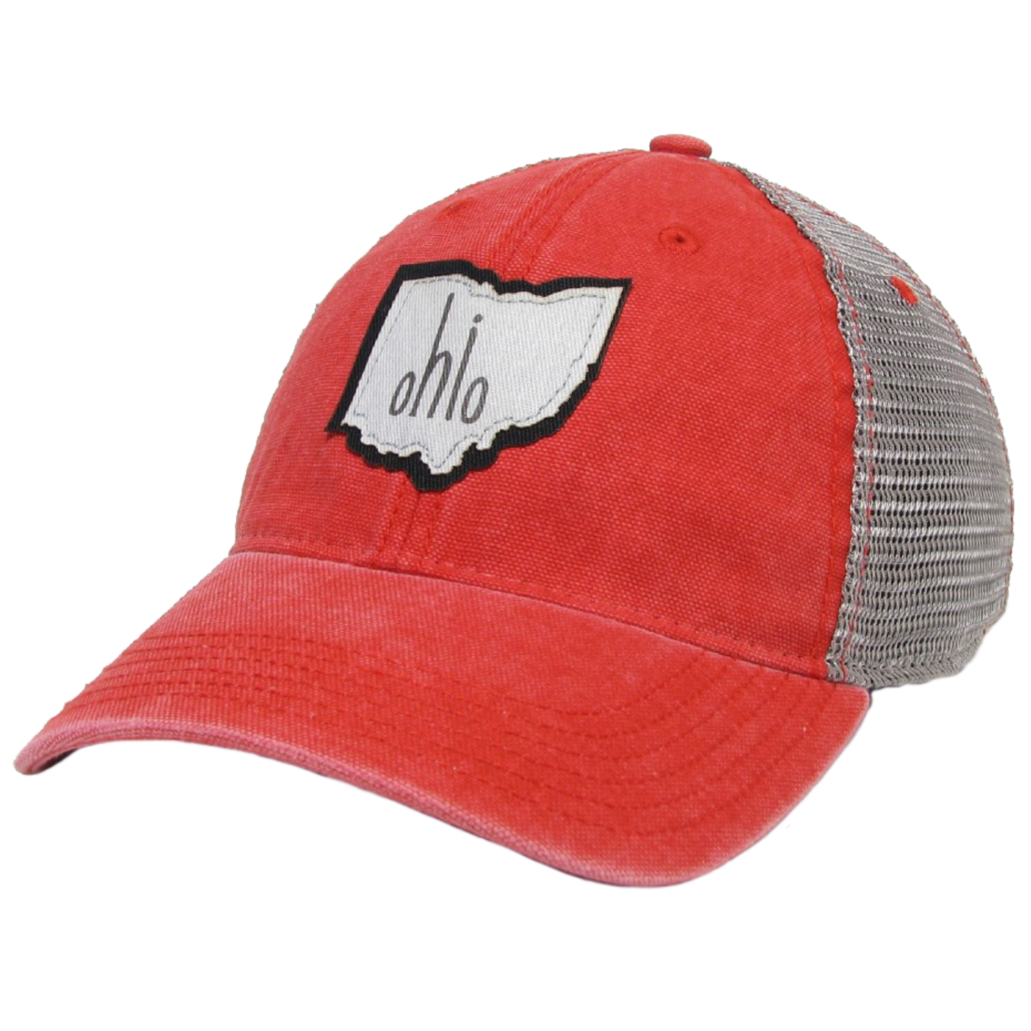 Ohio Dashboard Trucker Hat in Scarlet/Grey