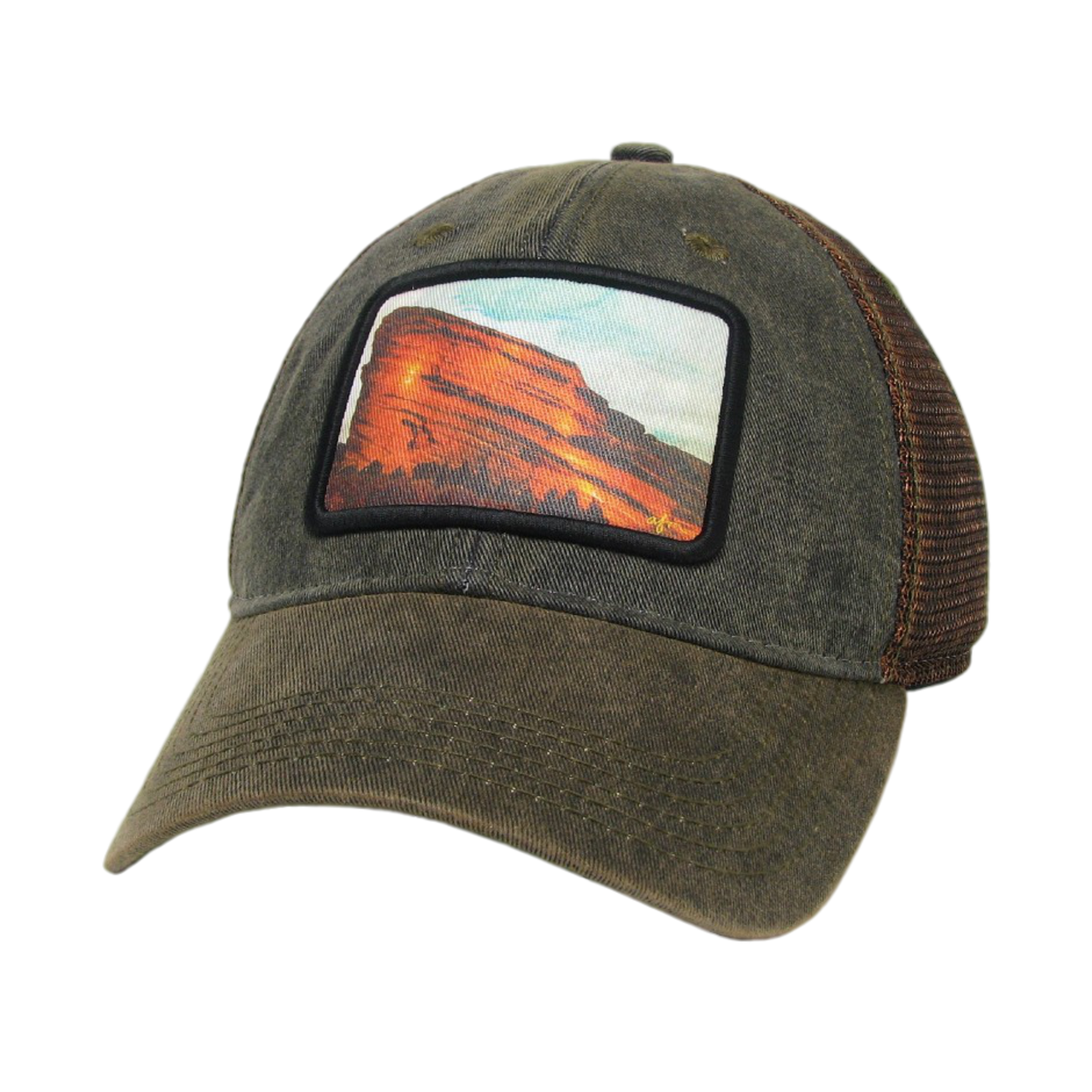 Red Rocks Old Favorite Trucker Hat in Greaser Black