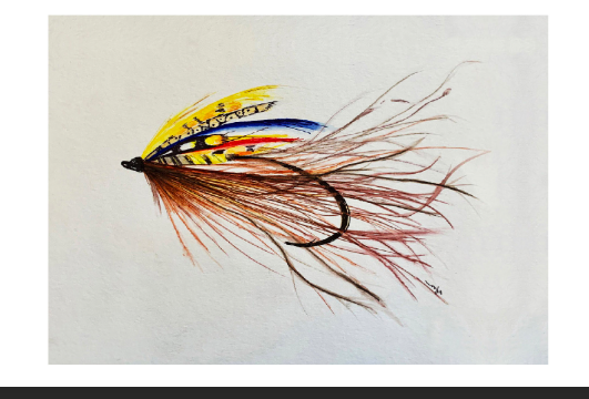 Streamer Fly Mid-Pro Trucker Hat in Marine Blue/Camel/Brown