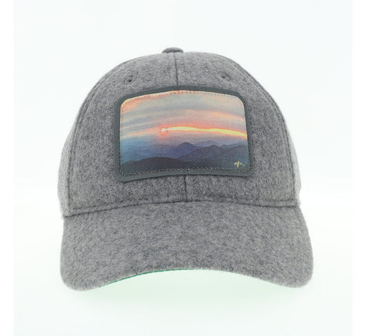 Mountain Sunset Vintage Wool Flannel Hat in Grey