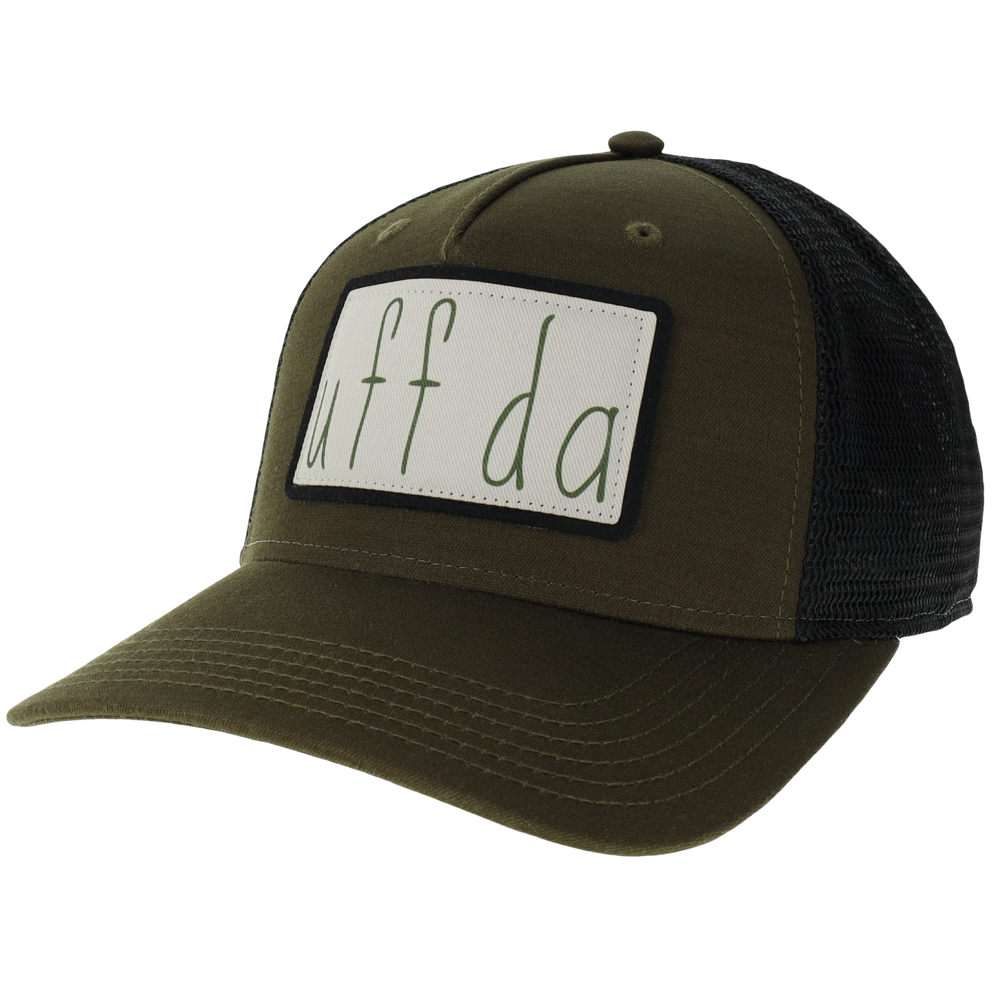 uff da Roadie Trucker Hat in Olive Slub/Black