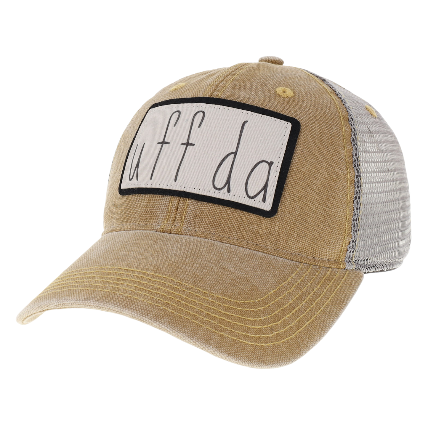 uff da Dashboard Trucker Hat in Khaki/Grey