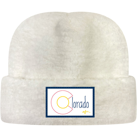 Colorado Sherpa Beanie Hat in Cream