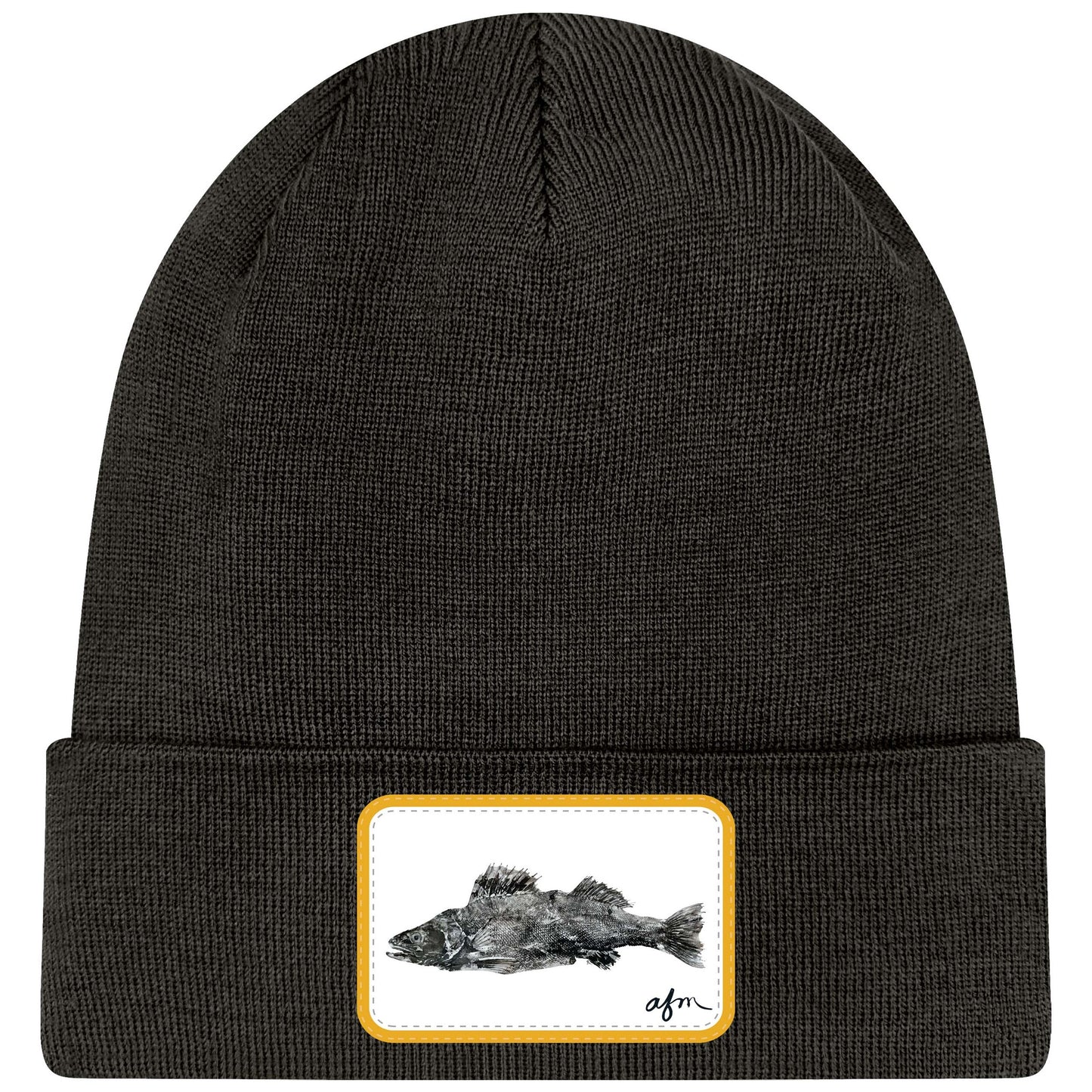 Walleye Highline Cuffed Beanie in Black