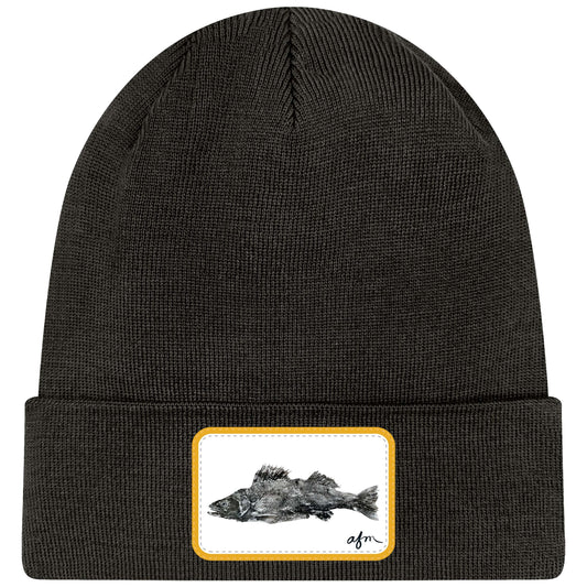 Walleye Highline Cuffed Beanie in Black