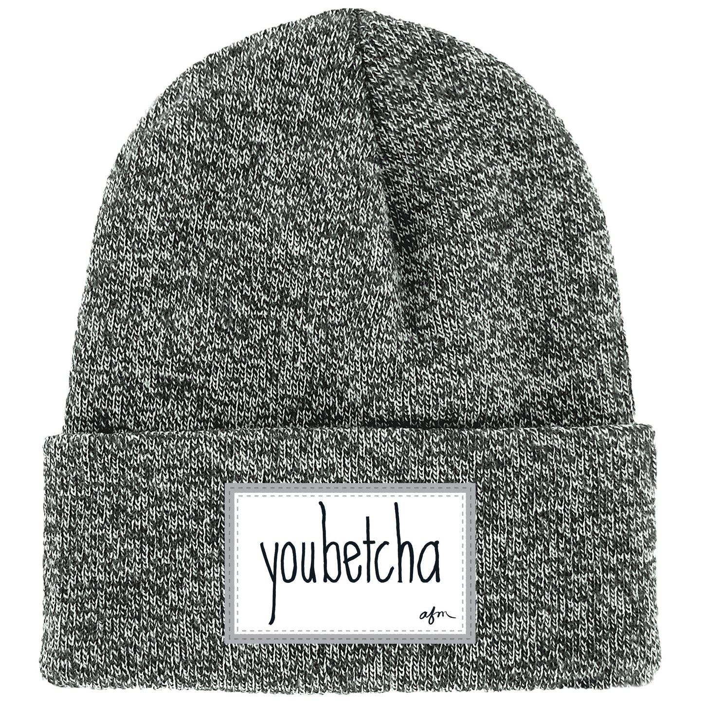 Youbetcha Cuffed Beanie in Marled Black