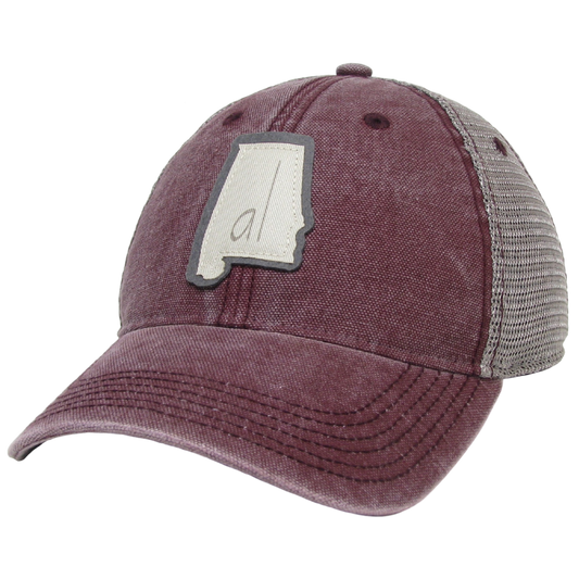 Alabama Dashboard Trucker Hat in Maroon/Grey