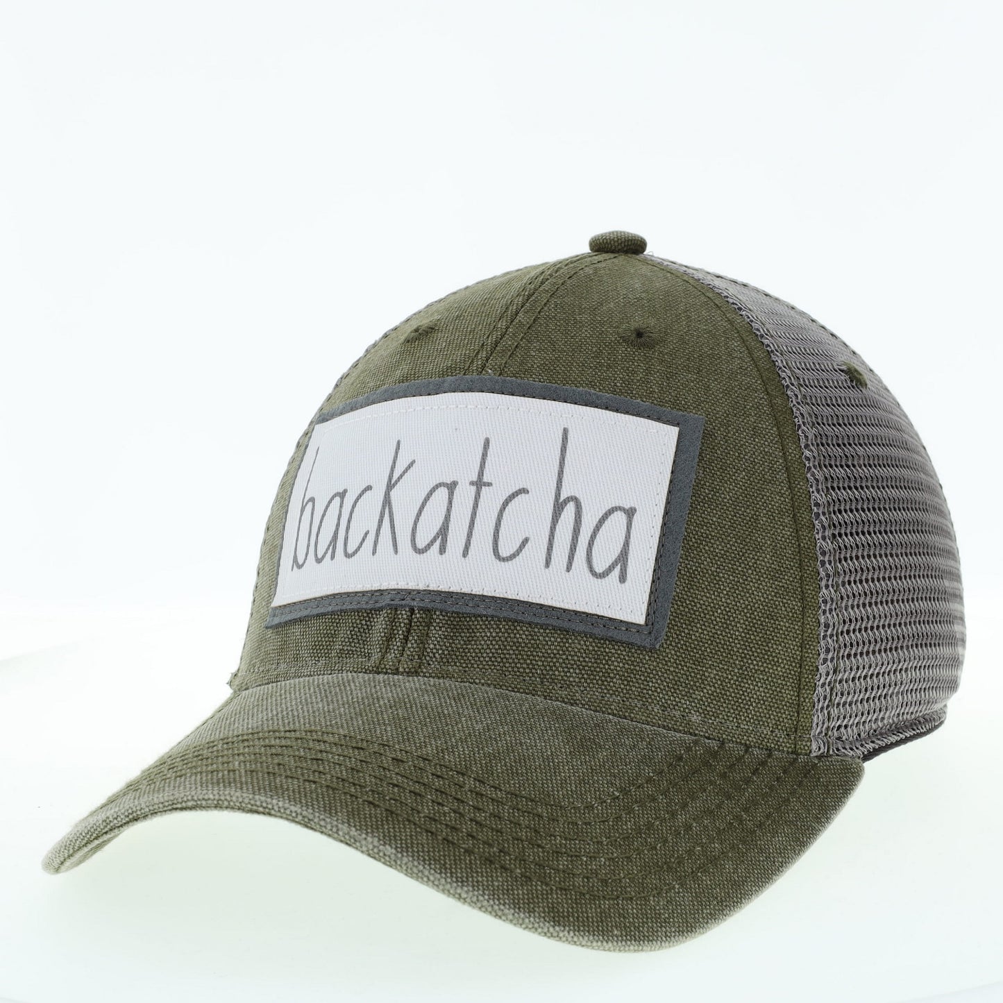 Backatcha Dashboard Trucker Hat in Olive/Grey