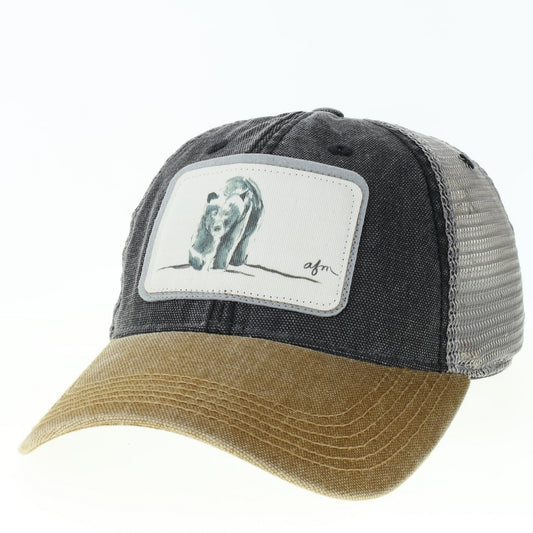 Black Bear Dashboard Trucker Hat in Black/Camel/Grey
