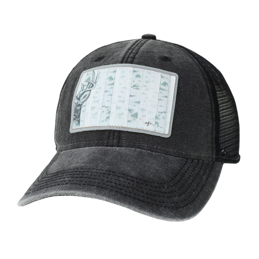 Deer Dashboard Trucker Hat in Black/Black