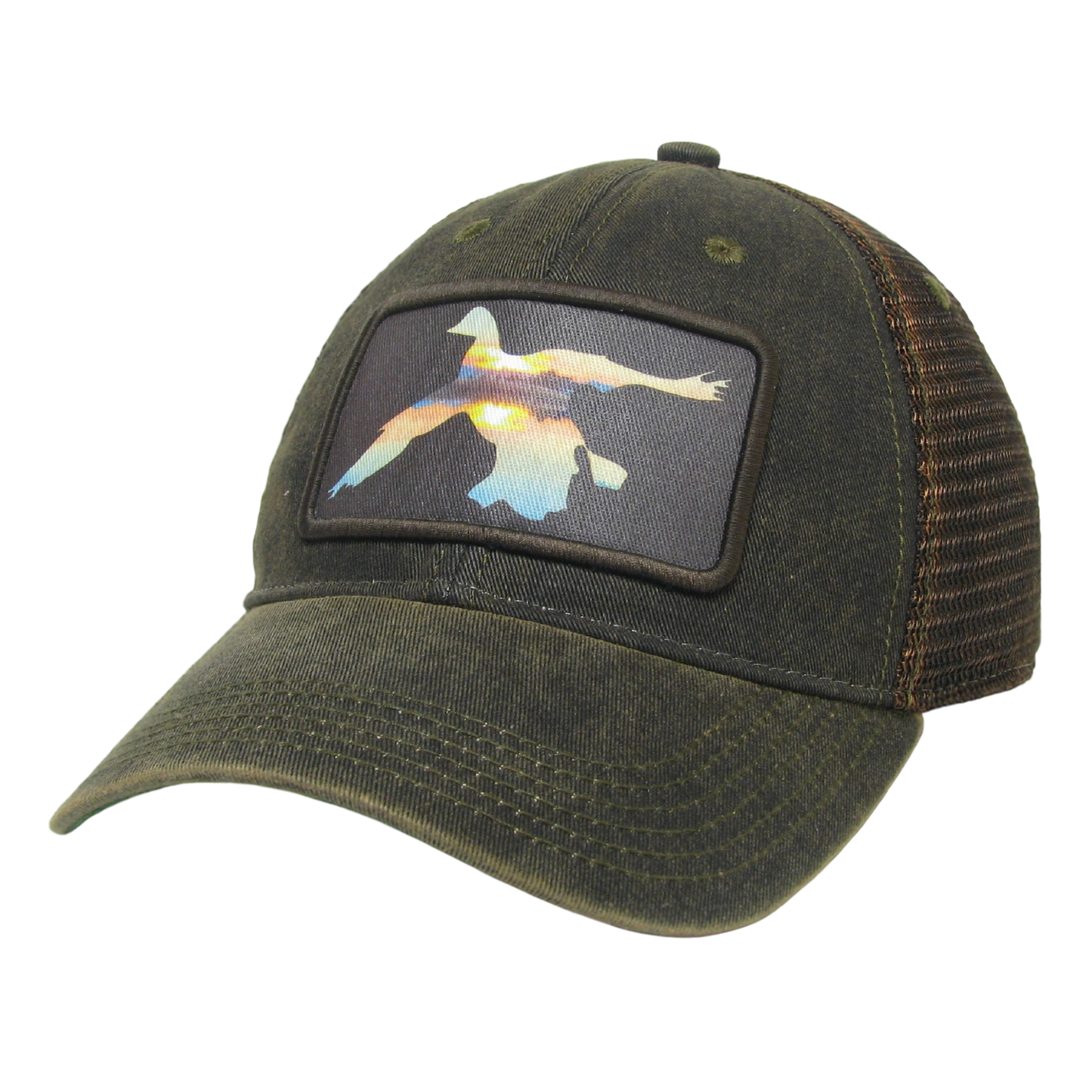 Sunset Duck Old Favorite Trucker Hat in Black Greaser