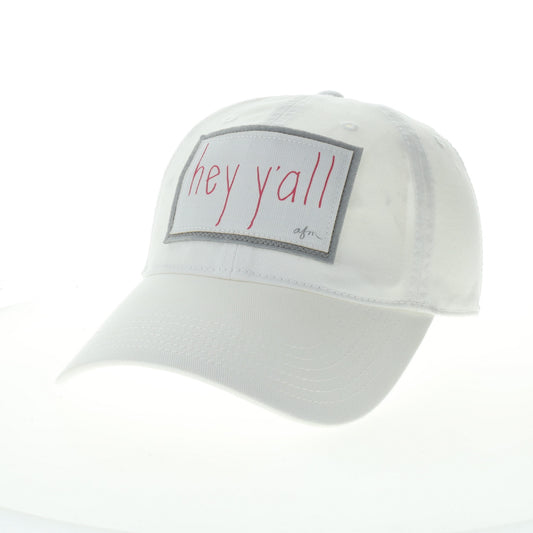 Hey Y'all Relax Twill Hat in White