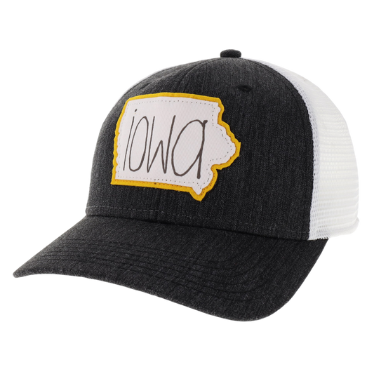 Iowa Melange Mid-Pro Trucker Hat in Black/White