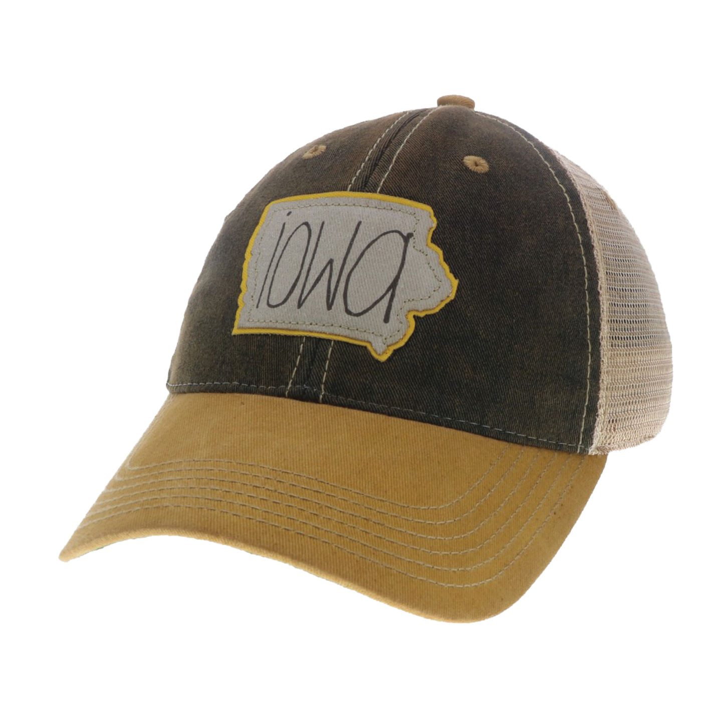 Iowa Old Favorite Trucker Hat in Black/Yellow