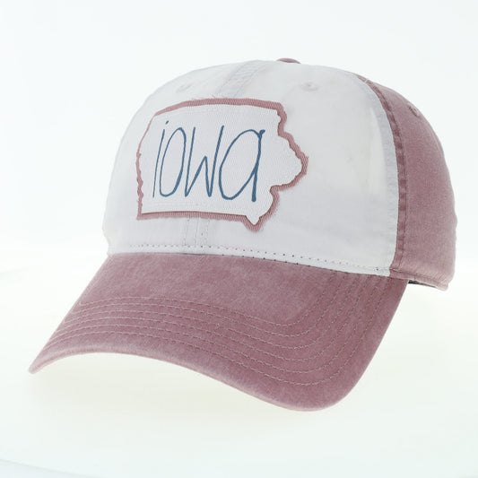 Iowa Terra Twill Hat in White/Dusty Rose