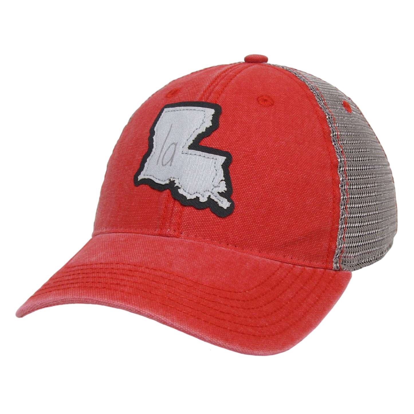 Louisiana Dashboard Trucker Hat in Red/Grey