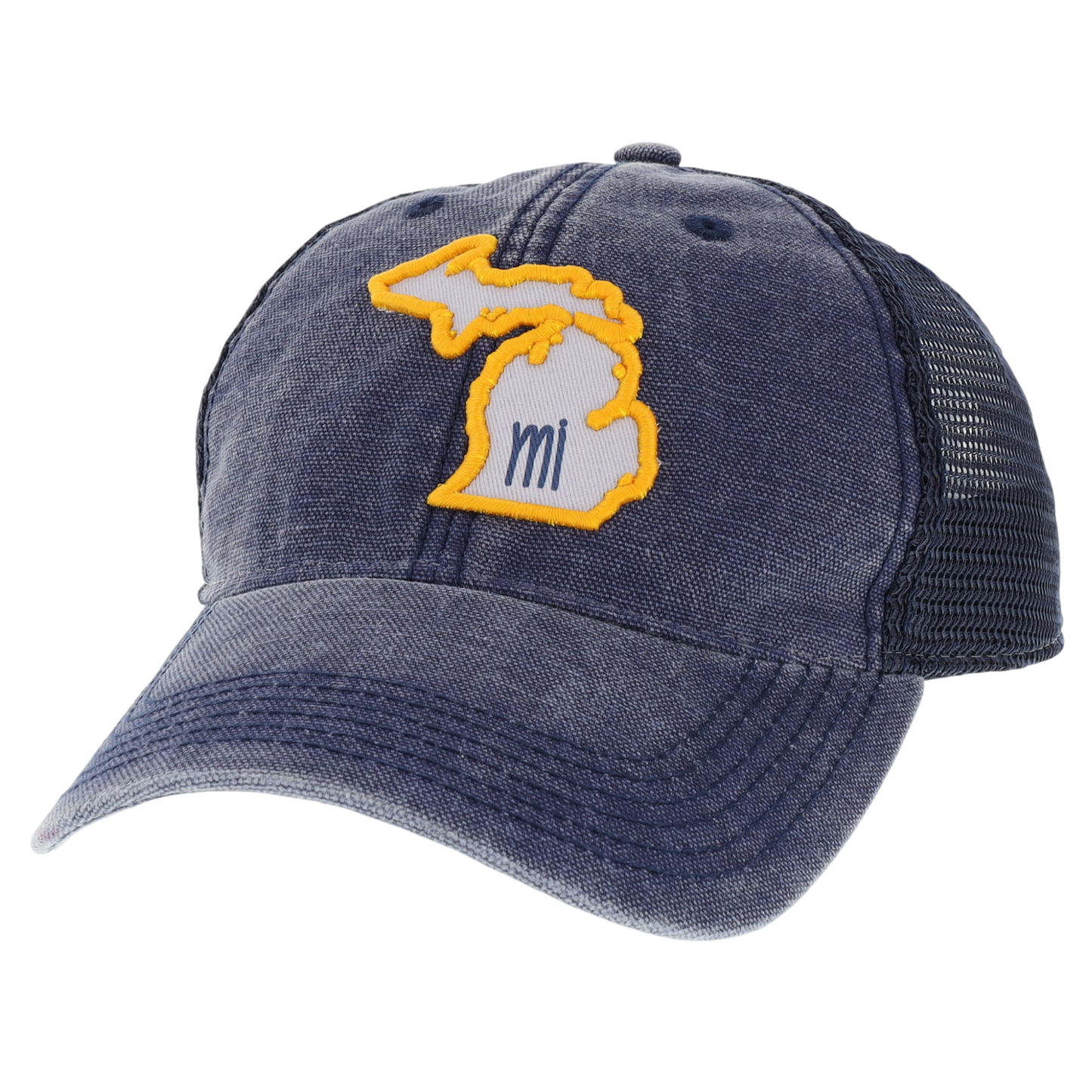 Michigan Dashboard Trucker Hat in Navy/Navy