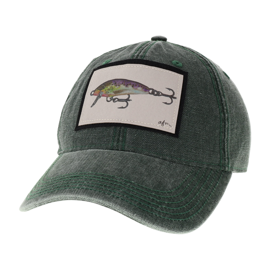 Minnow Lure Dashboard Hat in Dark Green