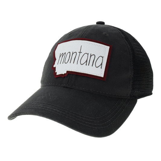 Montana Waxed Trucker Hat in Charcoal/Black