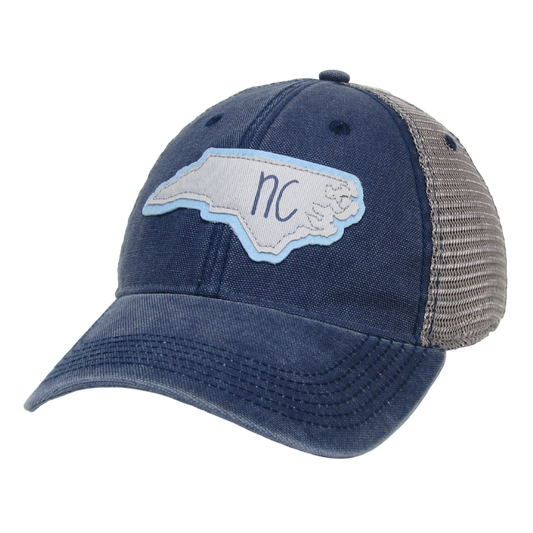North Carolina Dashboard Trucker Hat in Navy/Grey