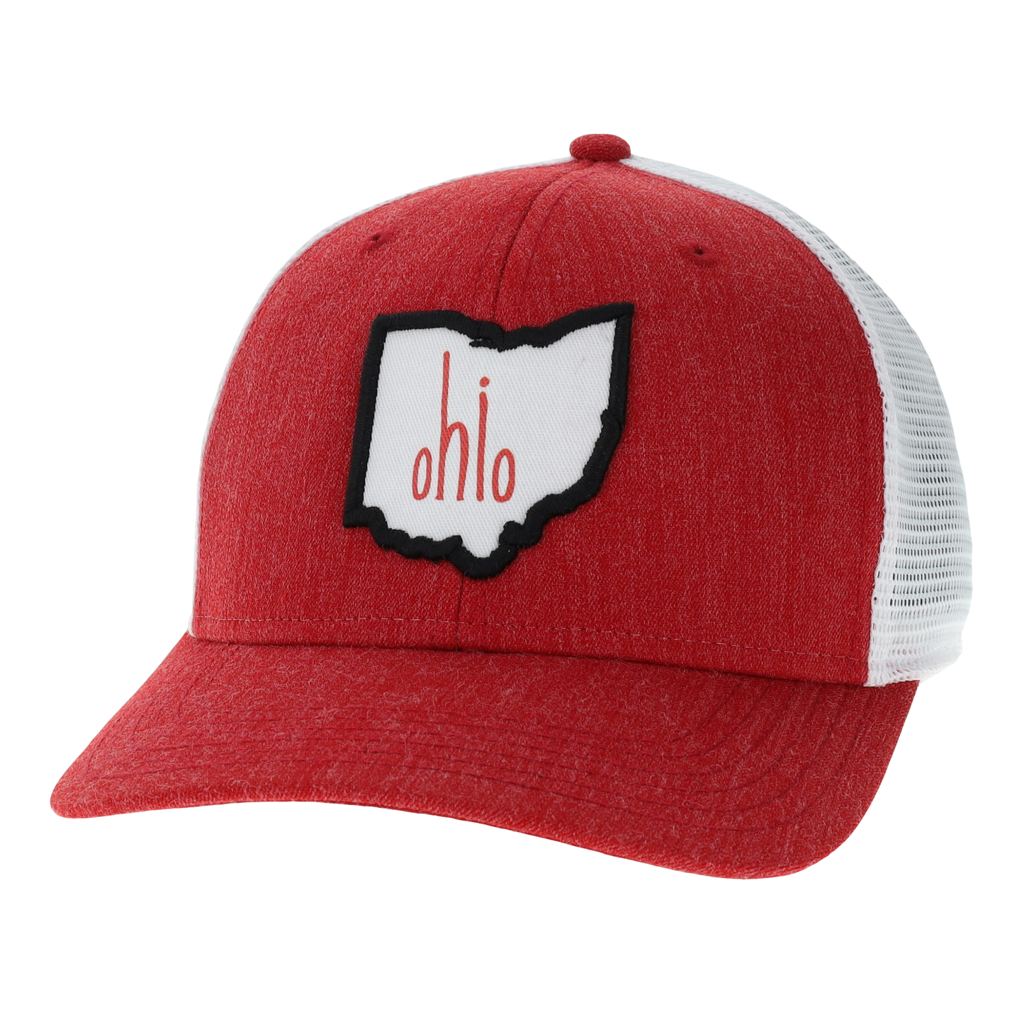 Ohio Mid-Pro Trucker Hat in Scarlet Melange/ White