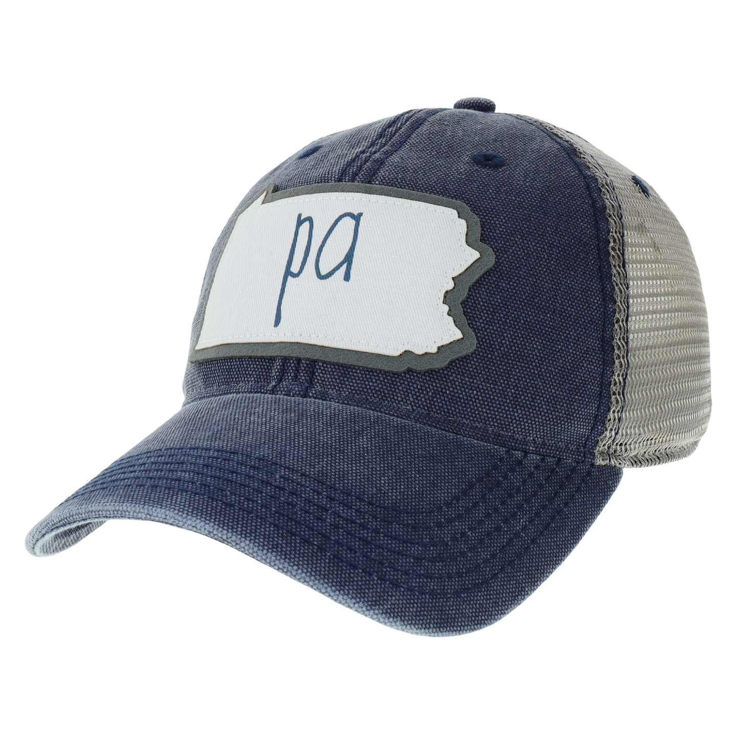 Pennsylvania Dashboard Trucker Hat in Navy/Gray