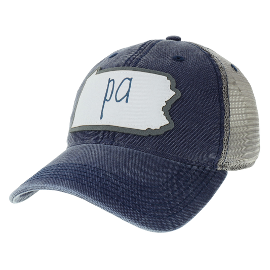 Pennsylvania Dashboard Trucker Hat in Navy/Gray