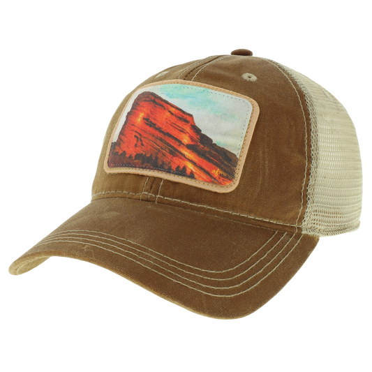 Red Rocks Waxed Trucker Hat in Dark Tan/Khaki
