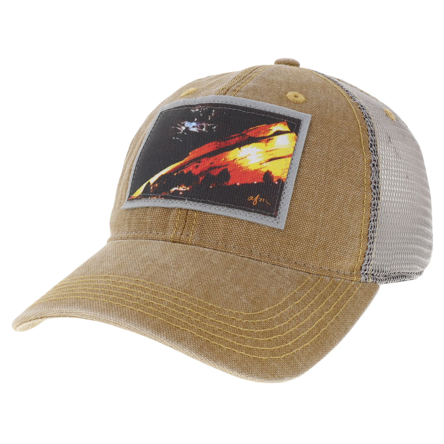 Red Rocks @ Night Dashboard Trucker Hat in Khaki/Grey