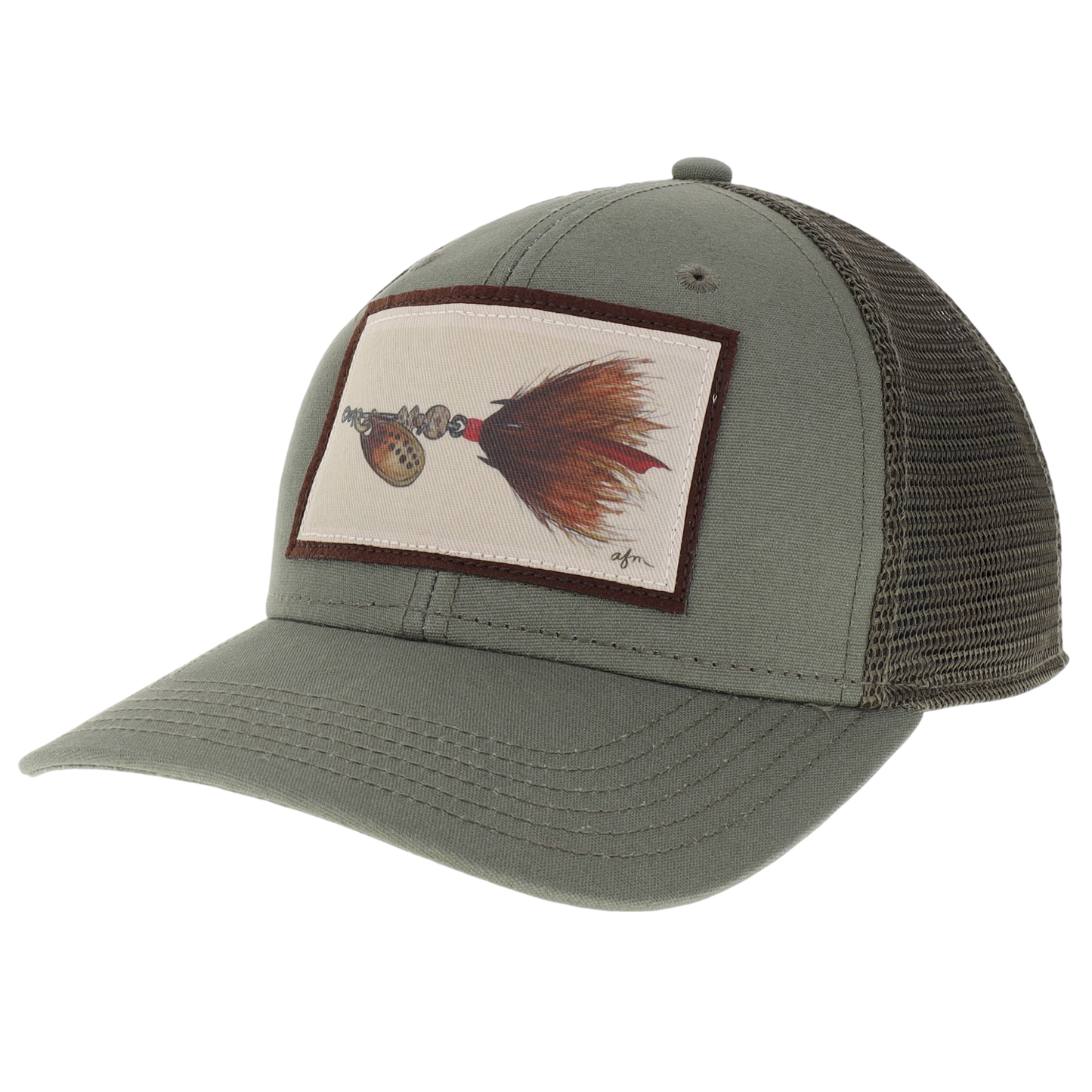 Spinner Lure Mid-Pro Trucker Hat in Olive/Olive