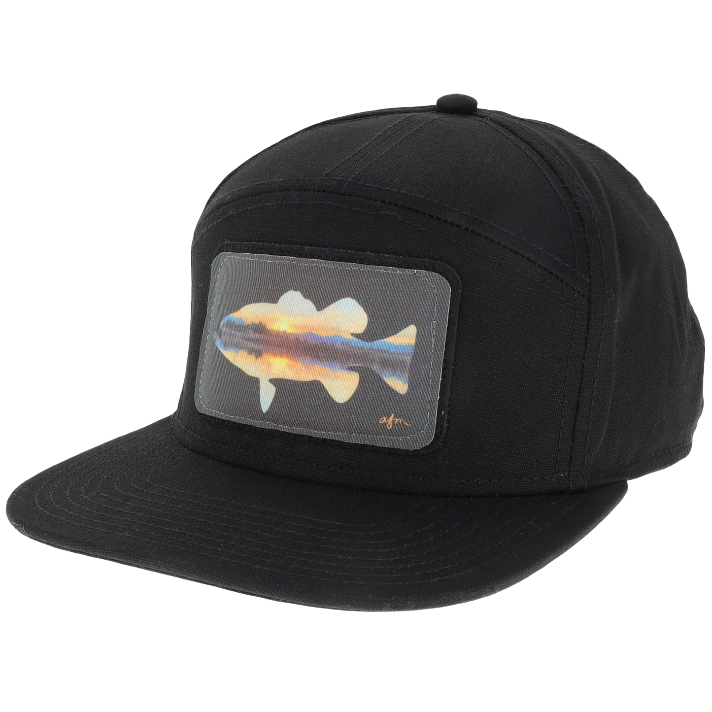 Sunset Bass Hopback Hat in Black