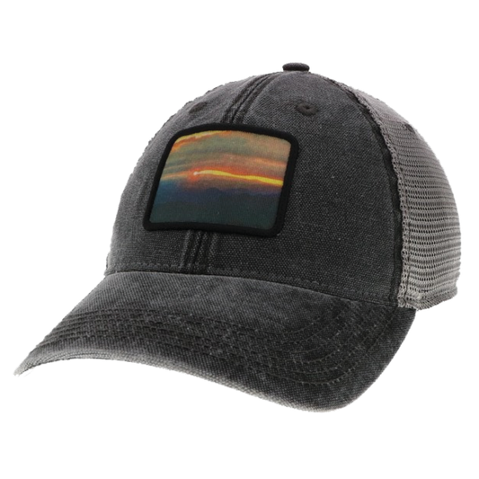 Mountain Sunset Dashboard Trucker Hat in Black/Grey