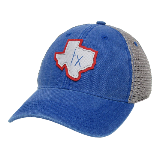 Texas Dashboard Trucker Hat in Royal Blue/Grey