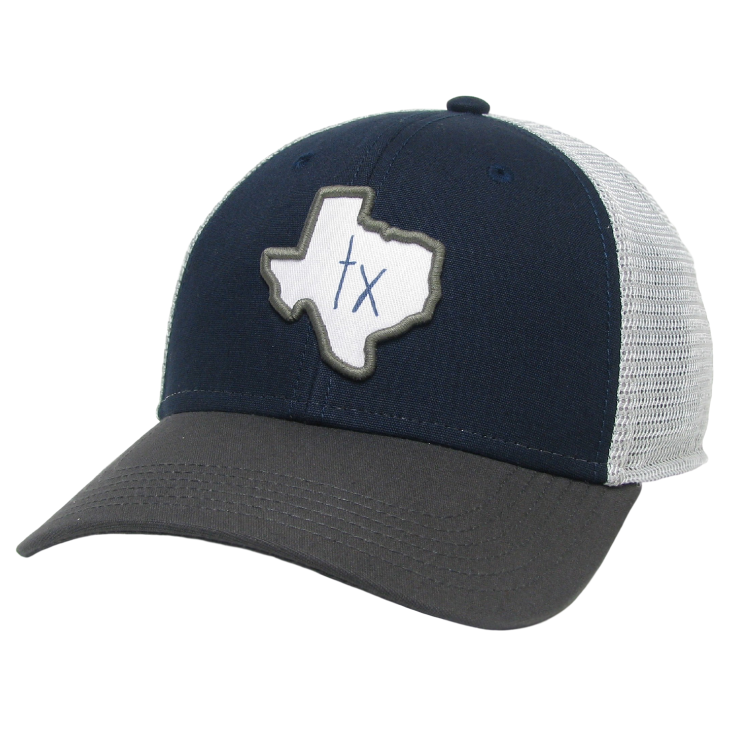 Texas Mid-Pro Trucker Hat in Navy/Dark Grey/Silver