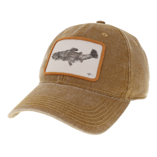 Trout Gyotaku Dashboard Hat in Camel