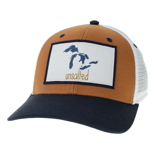 Unsalted Mid-Pro Hat in Camel/Navy/White