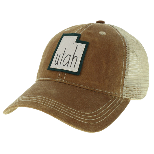 Utah Waxed Trucker Hat in Dark Tan/Khaki